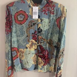 NWT 100% Silk Harari Mandarin Joie Crop Blazer